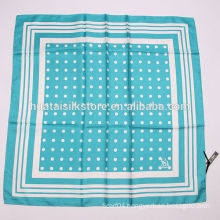 2014 French brand 100% silk blue white polka dot scarf